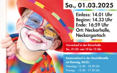 Kinderfasching 2025 am 01.03.2025 in der Neckarhalle!